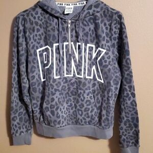 Pink quarter zip grey and black hoodie junior size small